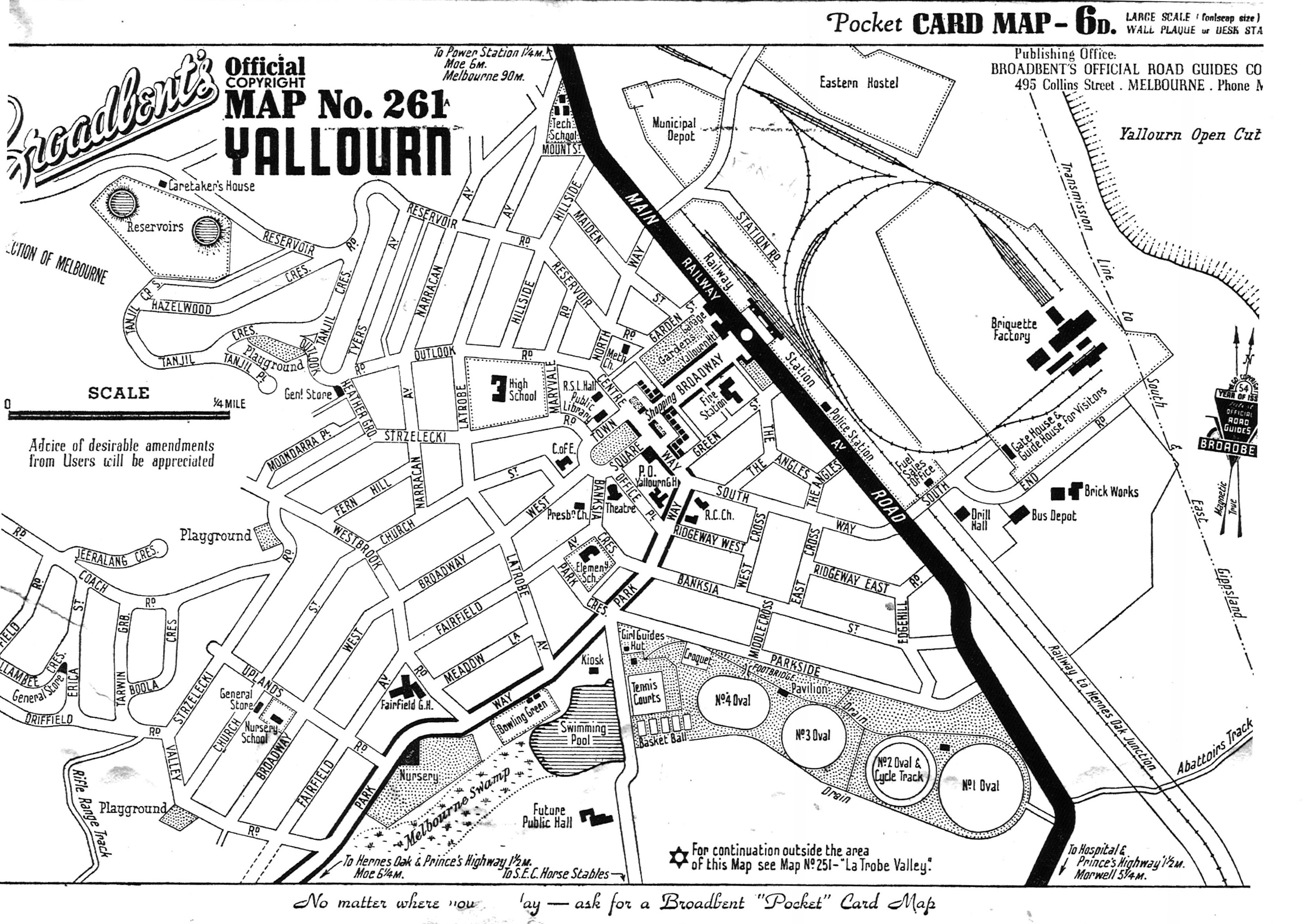 Map of Yallourn 1954